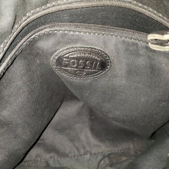 Women’s Leather Crossbody Bag FOSSIL Black Adjustable Strap - Picture 8 of 16